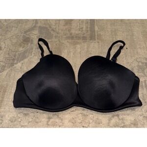 Ambrielle Womens Bra Sz 40C Black Multiway Strapless W Straps Push Up Underwired